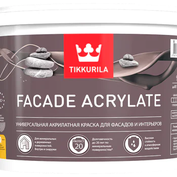 FACADE ACRYLATE A фасадная краска, водн., акрилат.  (база A белая), 9л Тиккурила